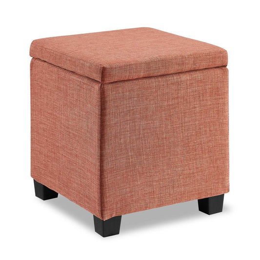 Halifax 14.75 Square Fabric Storage Ottoman - Orange|Pouf de rangement carré Halifax de 14,75 po en tissu - orange