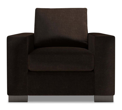 Fauteuil Track de Sofa Lab de 38 po fabriqué au Canada en tissu de chenille - brun Luxury Chocolate | TR303293