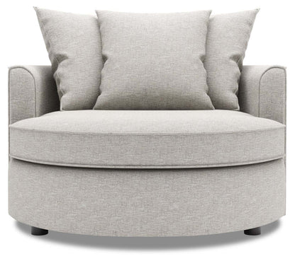 Fauteuil d'appoint enveloppant Sofa Lab de 48 po fabriqué au Canada en tissu de chenille - argenté Luxury Silver | CUDD2793