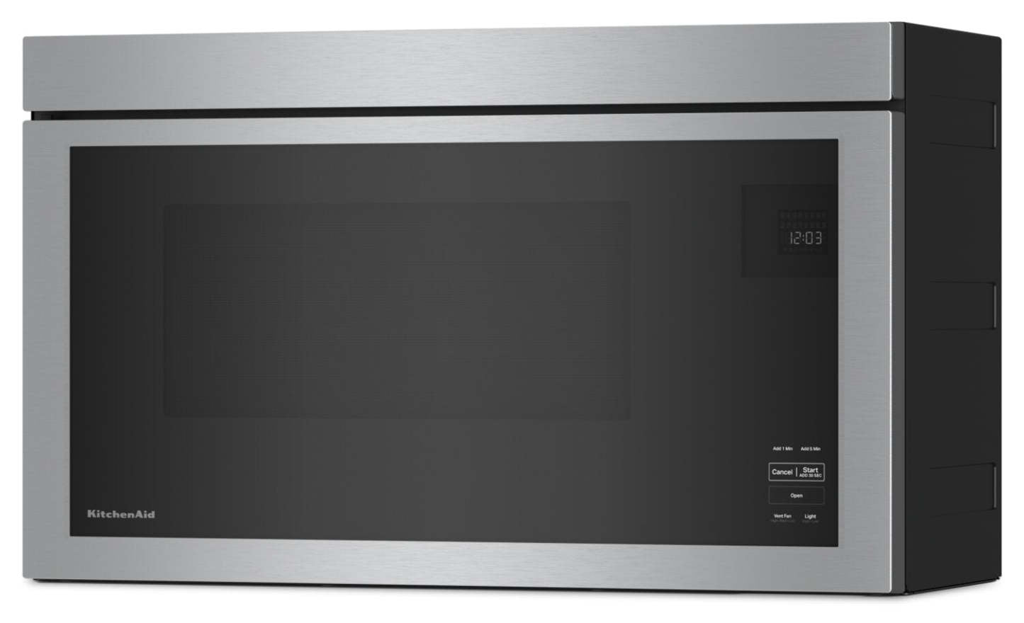 Quatre à micro-ondes à hotte intégrée KitchenAid de 1,1 pi³ à installation affleurée avec cuisson à 900 Watts - Acier inoxydable PrintShield…