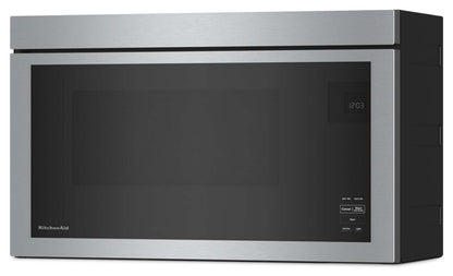 Quatre à micro-ondes à hotte intégrée KitchenAid de 1,1 pi³ à installation affleurée avec cuisson à 900 Watts - Acier inoxydable PrintShield…