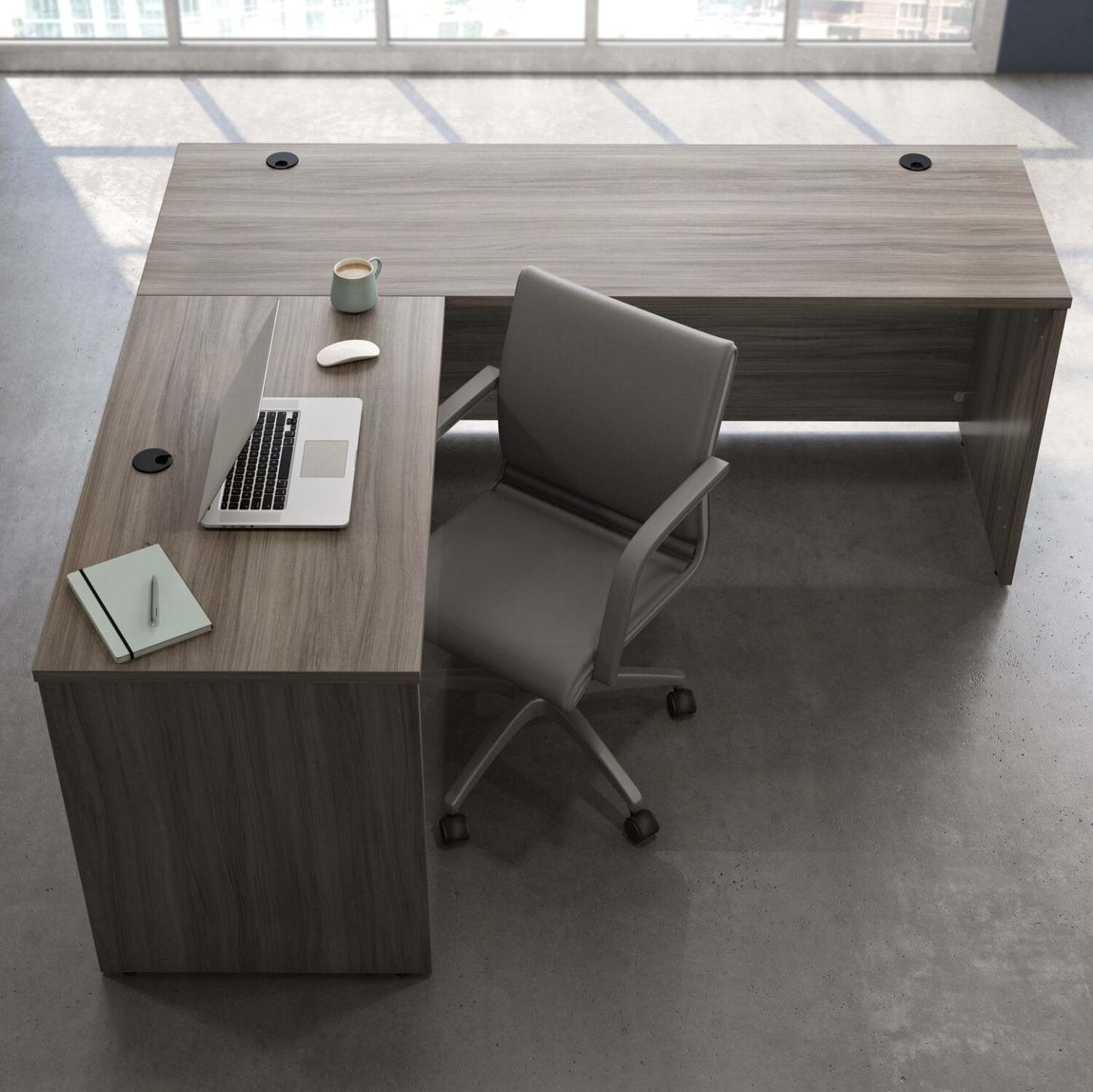 Affirm 45.16 Commercial Grade Office Desk Return - Hudson Elm|Retour pour bureau Affirm de 45,16 po de qualité commerciale - orme Hudson