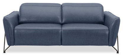 Canapé à inclinaison électrique Riviera en cuir véritable de qualité supérieure - bleu