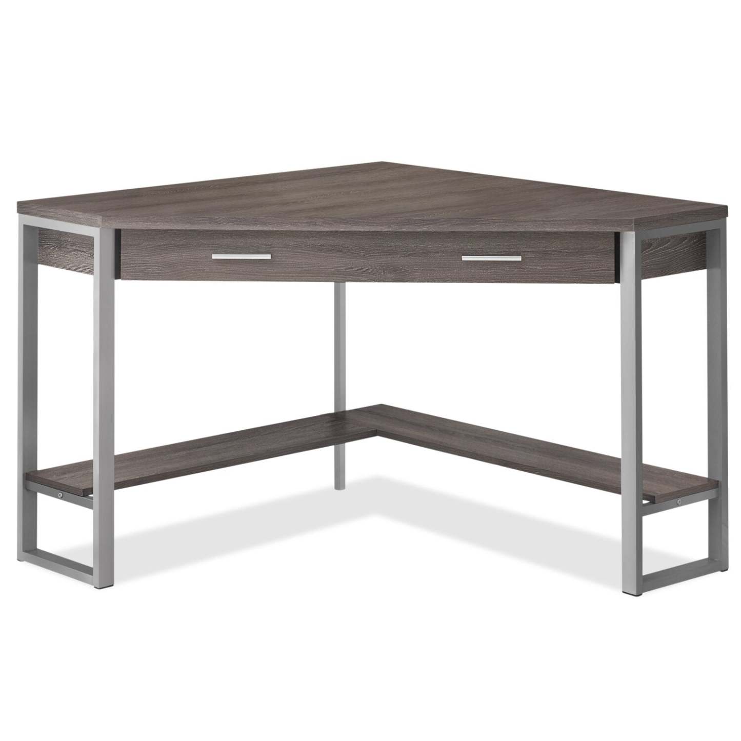 Bureau d'angle Christiana 42 avec tiroir - Taupe foncé|Bureau en coin Christiana de 42 po à tiroir - taupe foncé