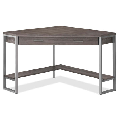 Bureau d'angle Christiana 42 avec tiroir - Taupe foncé|Bureau en coin Christiana de 42 po à tiroir - taupe foncé