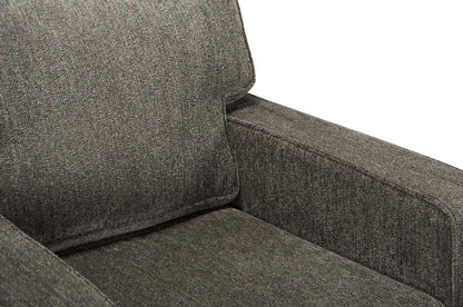 Made in Canada Lennox 35 Chenille Fabric Chair with Reversible Cushions and Track Arms - Grey | Fauteuil Lennox de 35 po fabriqué au Canada en tissu de chenille avec coussins réversibles et accoudoirs rectilignes - gris
