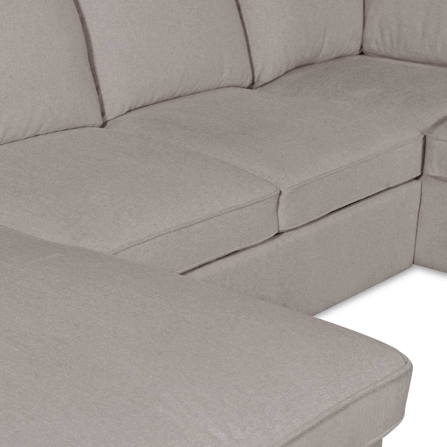 Scott Living Haven 3-Piece Left-Facing Chenille Fabric Sleeper Sectional with Storage Chaise - Grey | Canapé-lit sectionnel gauche Haven de Scott Living 3 pièces en tissu de chenille avec chaise longue de rangement - gris