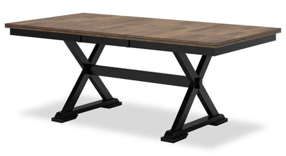 Raven 7pc Dining Package with 60-78W Extension Table & 6 Chairs - Two-Tone Black & Brown | Ensemble de salle à manger Raven 7 pièces avec table à rallonge, 60 po à 78 po (L) et 6 chaises - deux teintes, noir et brun