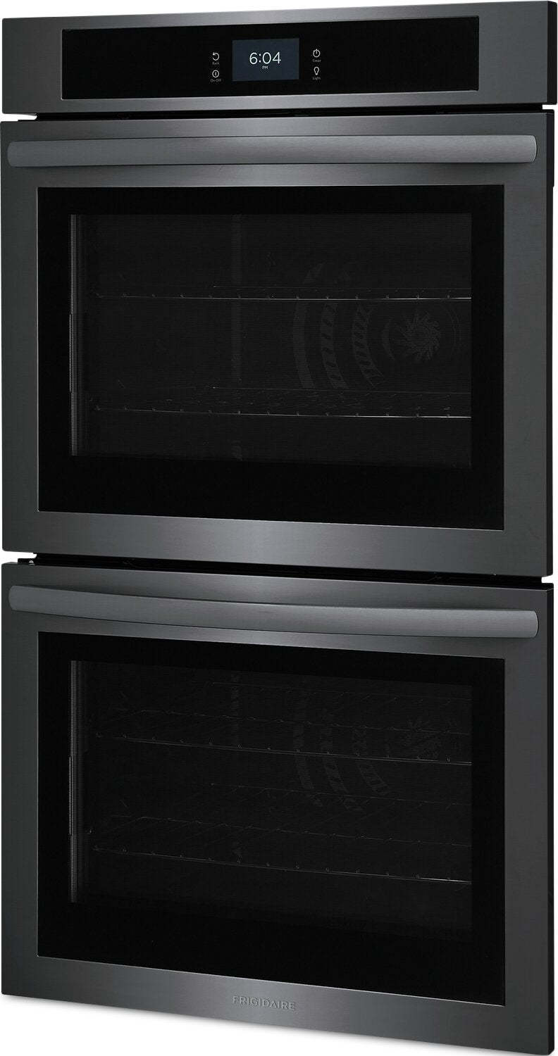 Frigidaire 30 5.3/5.3 Cu. Ft. Electric Double Wall Oven with Fan Convection - Black Stainless Steel… | Four mural double électrique Frigidaire de 5,3/5,3 pi³ et de 30 po avec convection à ventilateur - a…