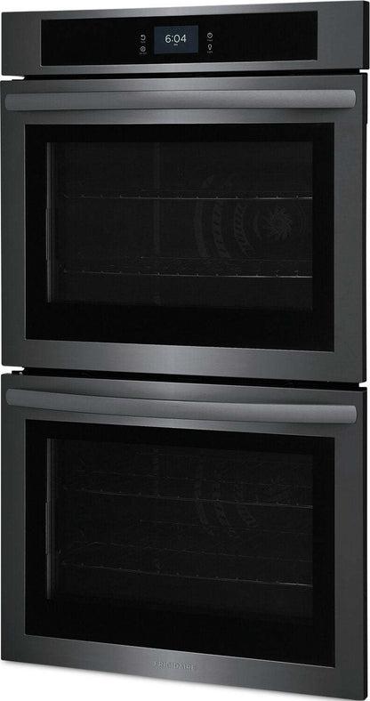 Frigidaire 30 5.3/5.3 Cu. Ft. Electric Double Wall Oven with Fan Convection - Black Stainless Steel… | Four mural double électrique Frigidaire de 5,3/5,3 pi³ et de 30 po avec convection à ventilateur - a…