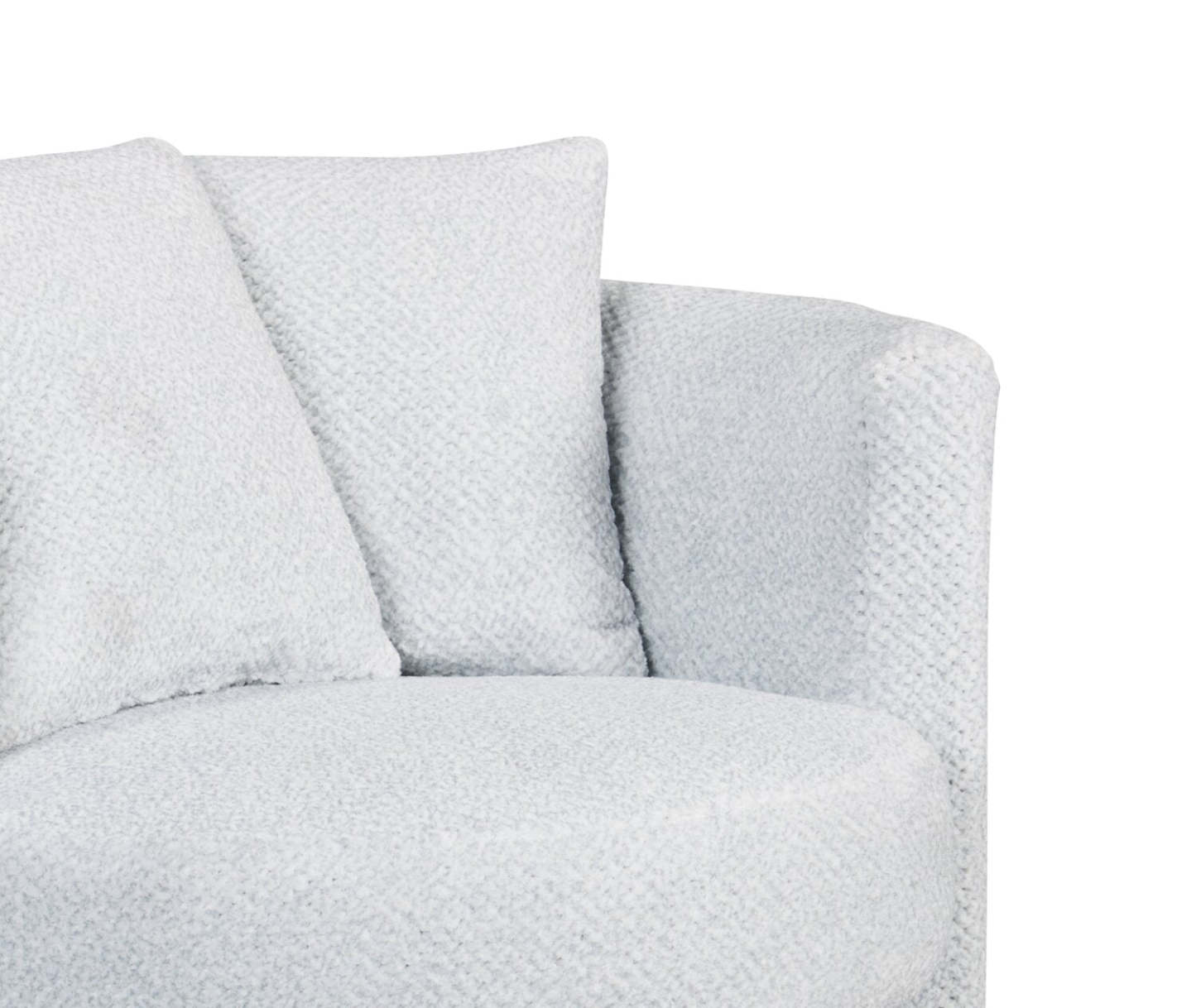 Made in Canada Petite 36 Chenille Fabric Swivel Cuddler Accent Chair - Teddy Star Grey | Fauteuil d’appoint pivotant Cuddler Petite de 36 po fabriqué au Canada en tissu de chenille - gris Teddy Star