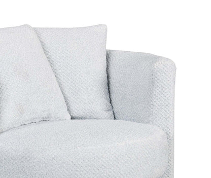 Made in Canada Petite 36 Chenille Fabric Swivel Cuddler Accent Chair - Teddy Star Grey | Fauteuil d’appoint pivotant Cuddler Petite de 36 po fabriqué au Canada en tissu de chenille - gris Teddy Star