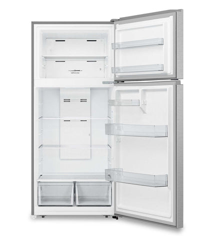 Réfrigérateur Hisense de 30 18 pi³ à congélateur supérieur - acier inoxydable - RT18A2FID | Hisense 30 18 Cu. Ft. Top-Mount Refrigerator - Stainless Steel - RT18A2FID