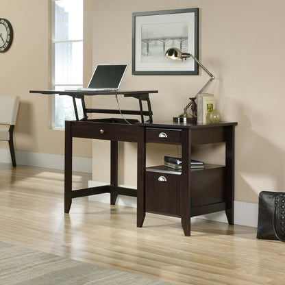Bureau traditionnel Murray de 53 po avec dessus relevable et rangement - brun foncé