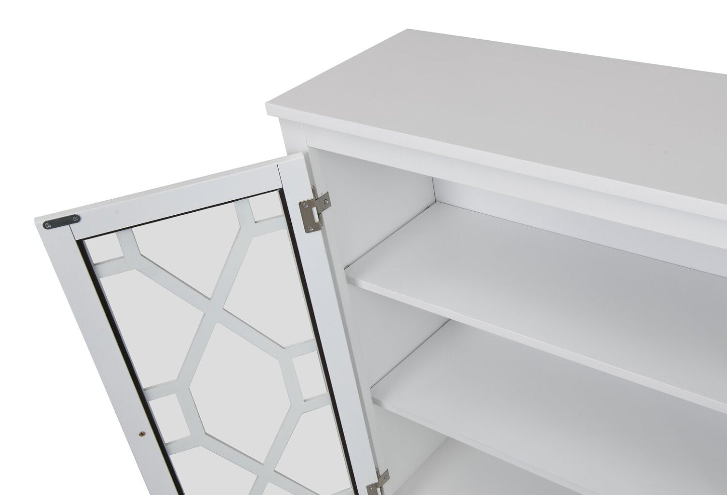 Armoire décorative Clary 31.5 avec portes en verre - Blanc|Armoire décorative Clary de 31,5 po avec portes en verre - blanche