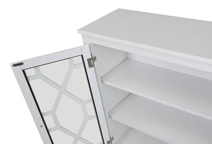Armoire décorative Clary 31.5 avec portes en verre - Blanc|Armoire décorative Clary de 31,5 po avec portes en verre - blanche