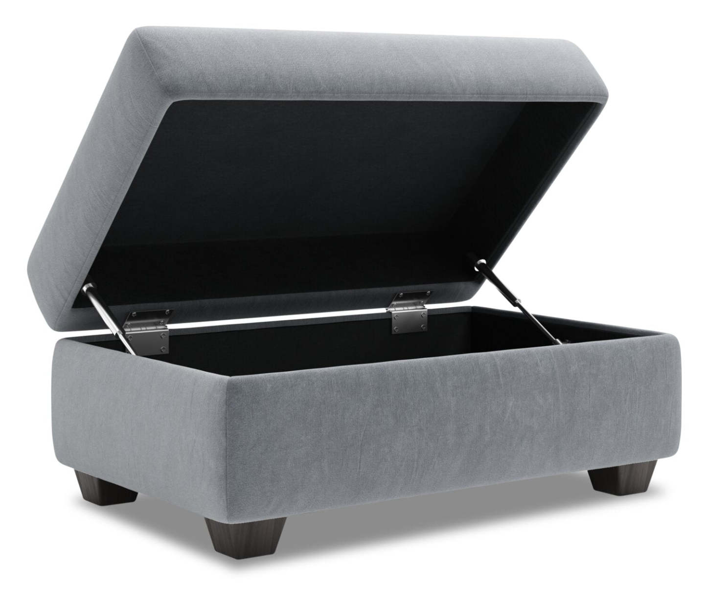 Fabriqué au Canada Pouf de rangement personnalisable The Trunk 39 en tissu de velours - gris | Pouf de rangement The Trunk de Sofa Lab de 39 po fabriqué au Canada en tissu de velours - gris | TRUN2888