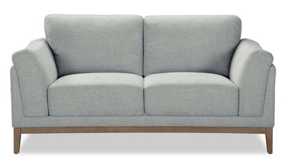 Causeuse Valley de 67,7 po en tissu avec base et pattes en hévéa - grise