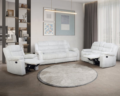 Bryson 82.5 Faux Fur Fabric Reclining Sofa - Mist Grey | Canapé inclinable Bryson de 82,5 po en tissu de fausse fourrure - gris brume