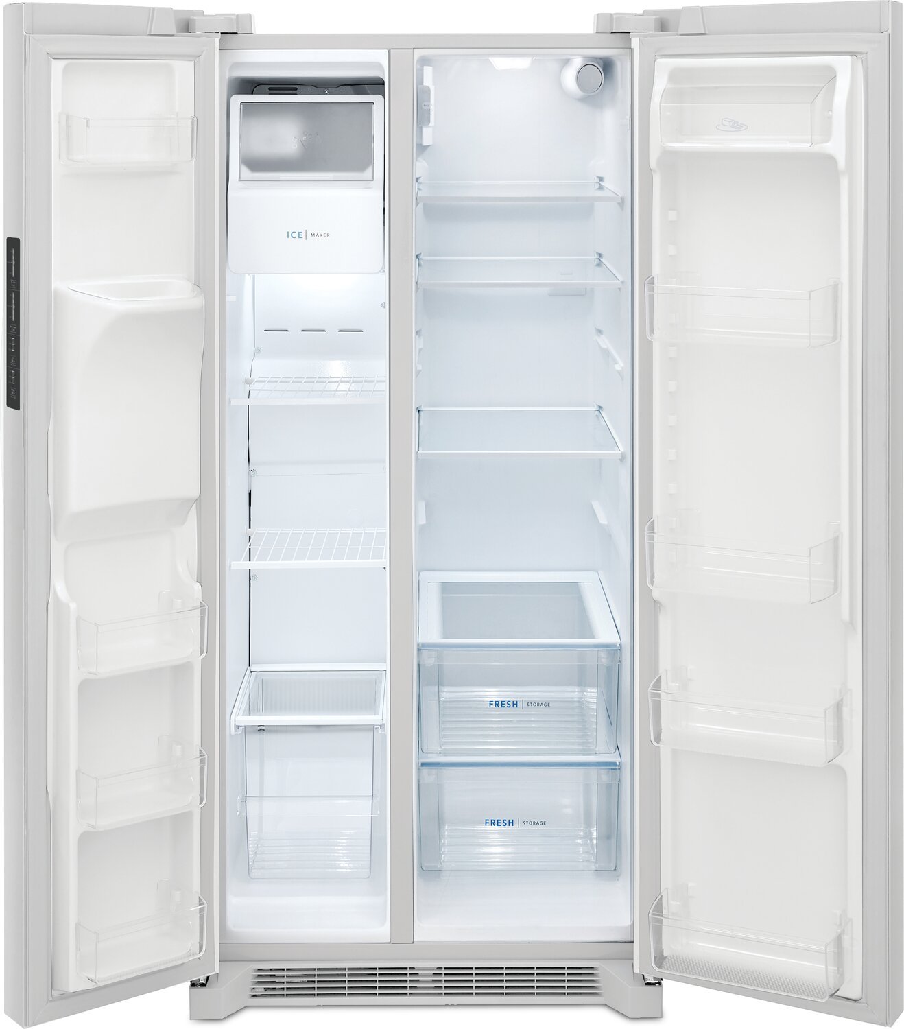 Réfrigérateur Frigidaire de 22,3 pi³ et de 33 po de profondeur standard à compartiments juxtaposés - Blanc - FRSS2323AW | Frigidaire 33 22,3 pi³ Réfrigérateur à profondeur standard à côtés juxtaposés…