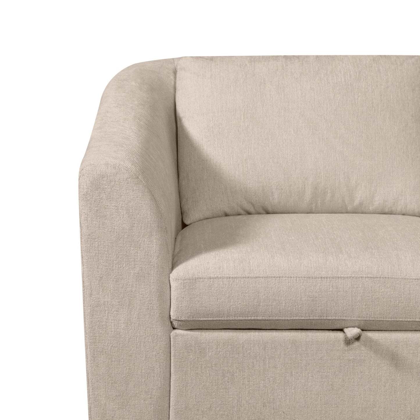 Canapé-lit sectionnel Envy 2 pièces orienté vers la gauche en tissu chenille - Beige amande | Canapé-lit sectionnel de gauche Envy 2 pièces en tissu chenille - beige amande