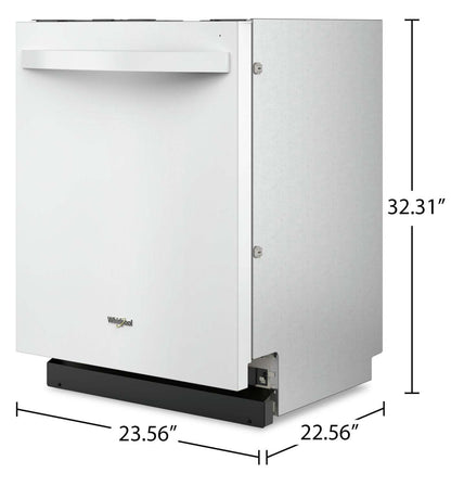 Lave-vaisselle encastré Whirlpool de 24 po et de 44 dBA avec commandes sur le dessus - blanc - WDT550SAPW | Whirlpool 24 44 dBA Built-In Top-Control Dishwasher - White - WDT55…