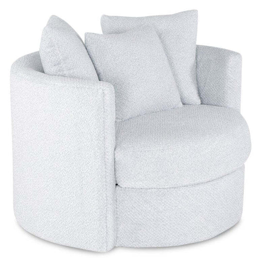 Fauteuil d'appoint pivotant Cuddler Midi de 42 po fabriqué au Canada en tissu chenille - gris Teddy Star
