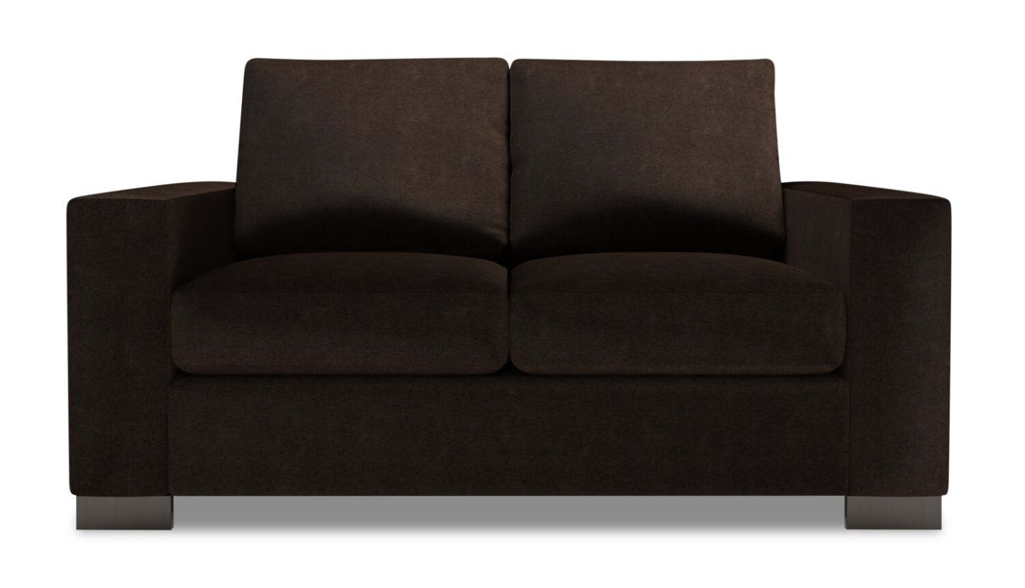 Fabriqué au Canada Canapé Personnalisable Lab Track 62 Canapé en Chenille avec Accoudoirs - Brun Chocolat de Luxe | Causeuse Track de Sofa Lab de 62 po fabriquée au Canada en tissu d'apparence lin - brun Chocolat de Luxe | TR203293