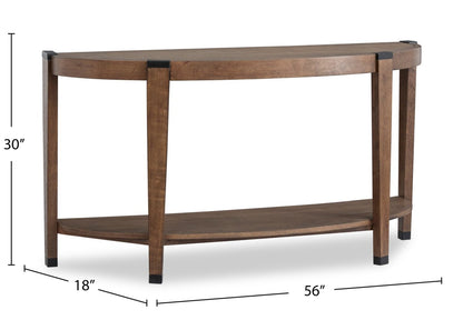 Gordon 56” Round Solid Wood Sofa Table - Brown | Table de salon ronde Gordon de 56 po en bois massif - brune