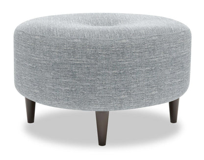 Fabriqué au Canada Sofa Lab personnalisable Pouf The Curve 31 en tissu d'apparence lin - Luna gris étain | Pouf The Curve de Sofa Lab de 31 po fabriqué au Canada en tissu d'apparence lin - gris Luna Pewter | CURV2291