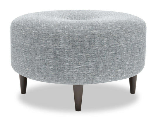 Fabriqué au Canada Sofa Lab personnalisable Pouf The Curve 31 en tissu d'apparence lin - Luna gris étain | Pouf The Curve de Sofa Lab de 31 po fabriqué au Canada en tissu d'apparence lin - gris Luna Pewter | CURV2291