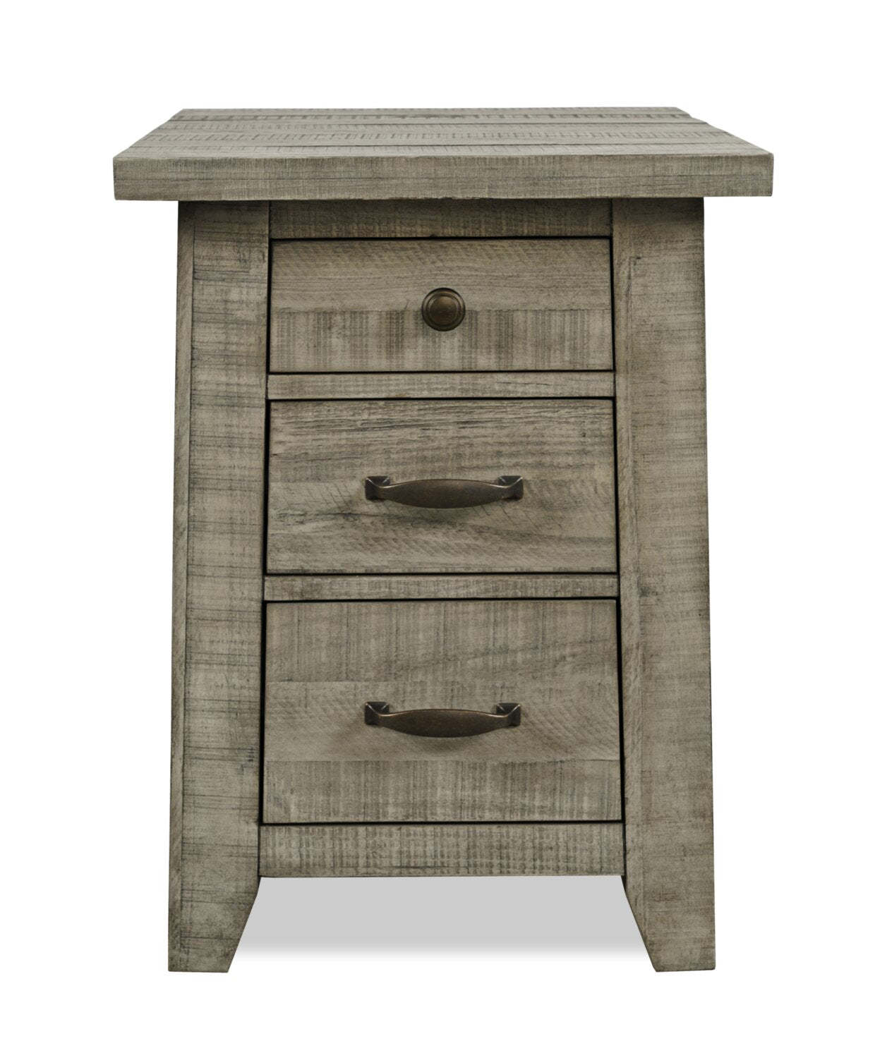 Colson 18 Rustic Chairside Table with Storage - Driftwood |Table de fauteuil rustique Colson de 18 po avec rangement - bois de grève