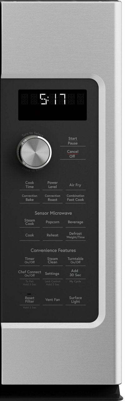 Four à micro-ondes à hotte intégrée Café de 1,7 pi³ avec convection et friture à air - acier inoxydable - CVM517P2RS1