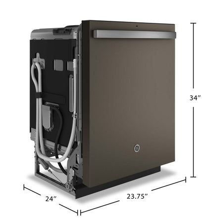 Lave-vaisselle encastré GE de 24 po à 47 dBA avec commandes sur le dessus et technologie de séchage Boost - Ardoise - GDT650SMVES | Lave-vaisselle GE 24 47 dBA à commande supérieure intégrée avec technologie Dry Boost - Ardoise - GDT650SMVES