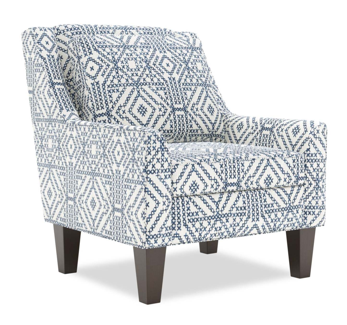 Fauteuil d’appoint club Sofa Lab personnalisable de 29 po fabriqué au Canada en tissu avec pattes en bois - Ink multicolore | CLUB1156