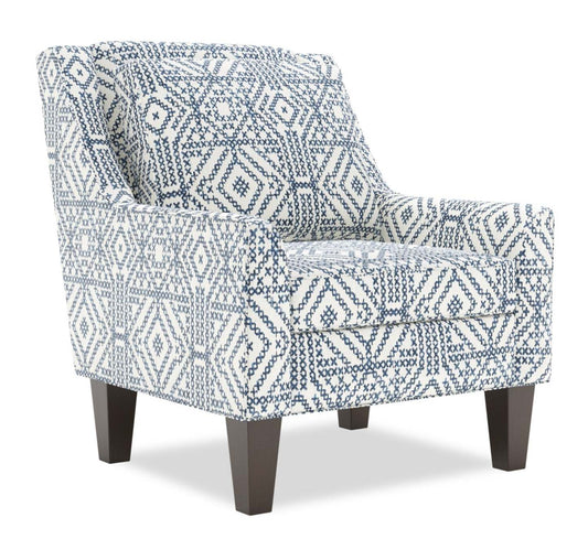 Fauteuil d’appoint club Sofa Lab personnalisable de 29 po fabriqué au Canada en tissu avec pattes en bois - Ink multicolore | CLUB1156