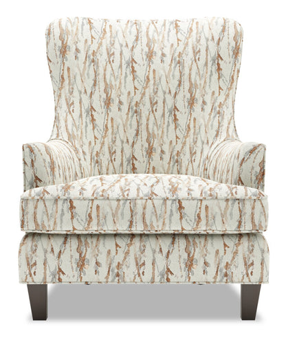 Fauteuil d'appoint à oreilles Sofa Lab personnalisable de 32 po fabriqué au Canada en tissu - Minéral multicolore | AILE1149