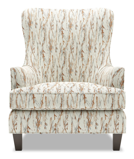 Fauteuil d'appoint à oreilles Sofa Lab personnalisable de 32 po fabriqué au Canada en tissu - Minéral multicolore | AILE1149