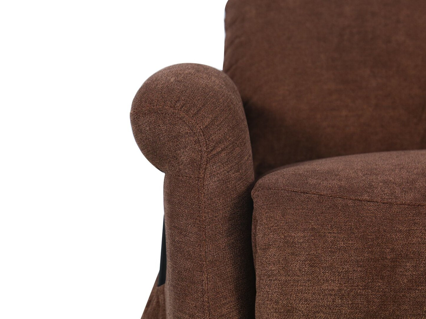 Ruben 32 Fauteuil basculeur à inclinaison électrique en tissu de chenille - brun chocolat