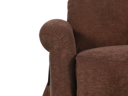 Ruben 32 Fauteuil basculeur à inclinaison électrique en tissu de chenille - brun chocolat