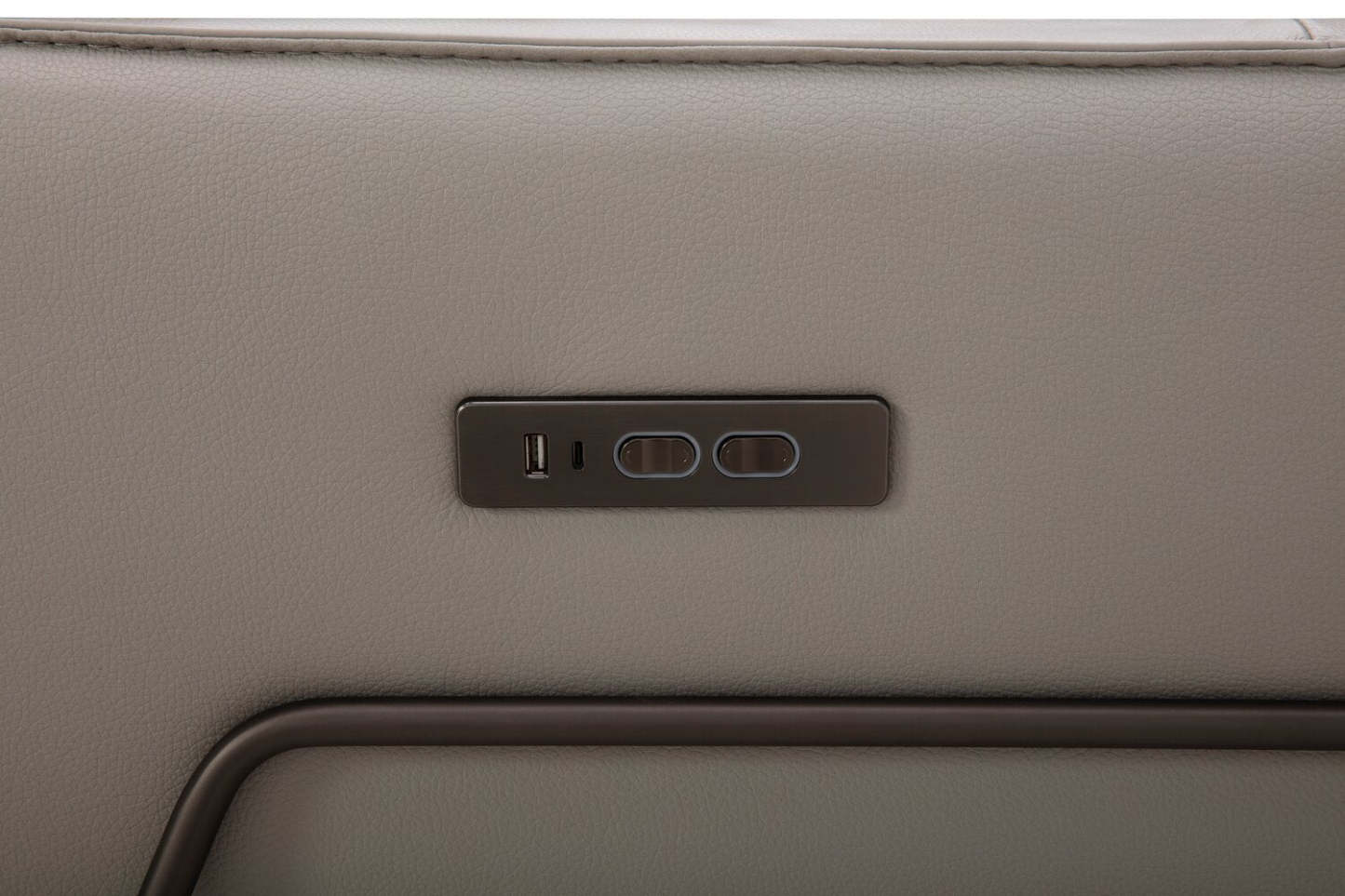 Fauteuil à inclinaison électrique Riviera en cuir véritable de qualité supérieure - gris clair