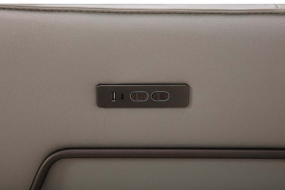 Fauteuil à inclinaison électrique Riviera en cuir véritable de qualité supérieure - gris clair