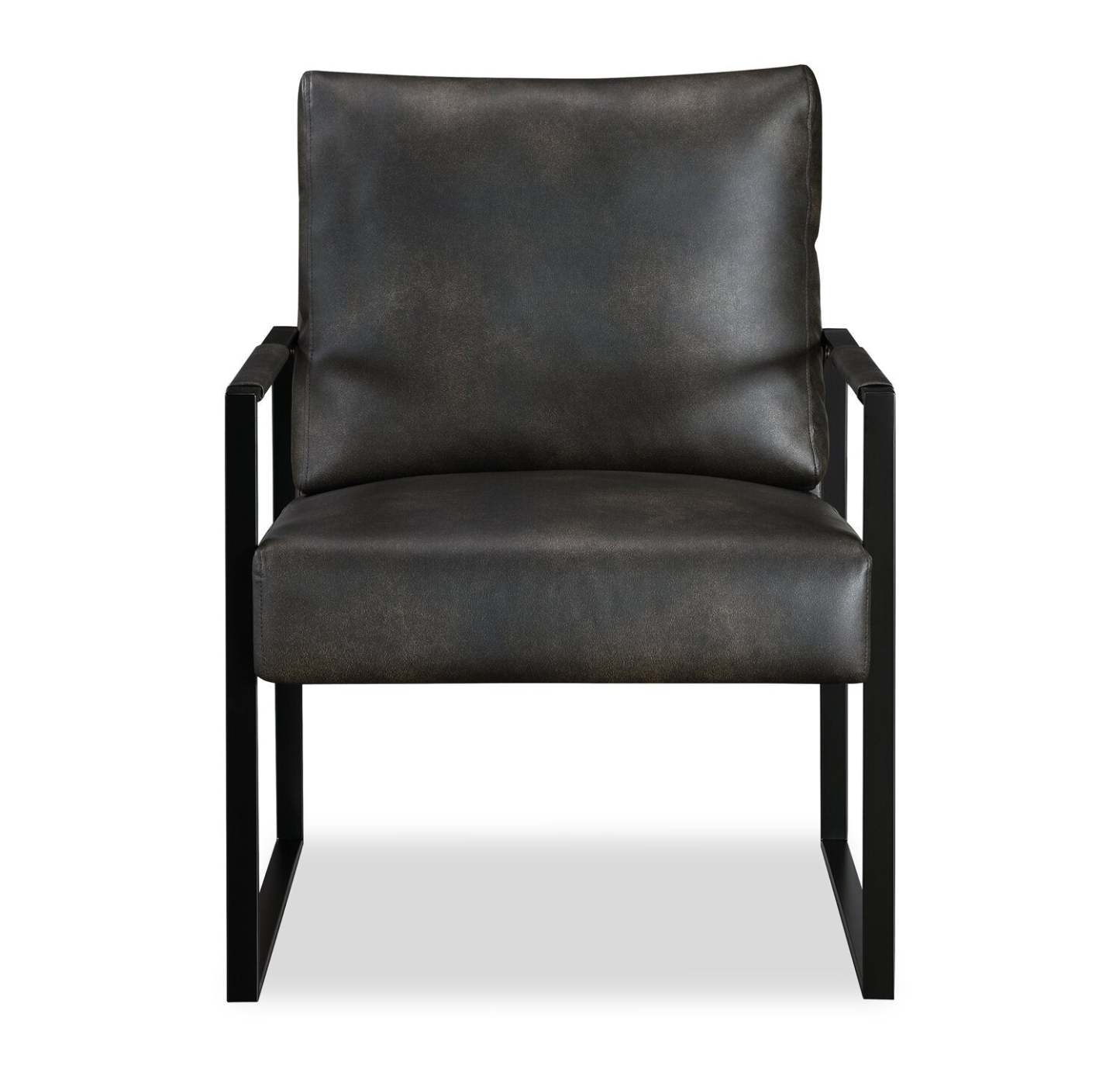 Fauteuil d'appoint en similicuir Nico 24.75 avec pieds en métal - Gris foncé | Fauteuil d'appoint Nico de 24,75 po en similicuir avec pattes en métal - gris foncé