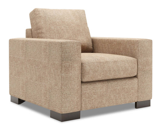 Fauteuil Track de Sofa Lab personnalisable 38 po en tissu de chenille avec accoudoirs rectilignes - taupe Luxury | Fauteuil Track de Sofa Lab de 38 po fabriqué au Canada en tissu de chenille avec accoudoirs rectilignes - taupe Luxury | TR302893