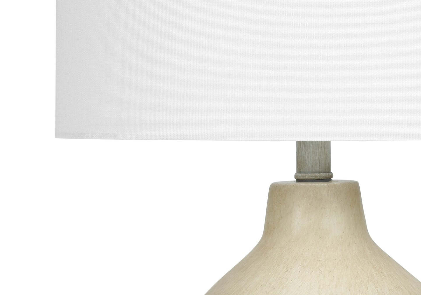 Lampe de table 24 po béton beige avec abat-jour blanc|Lampe de table de 24 po béton beige avec abat-jour blanc