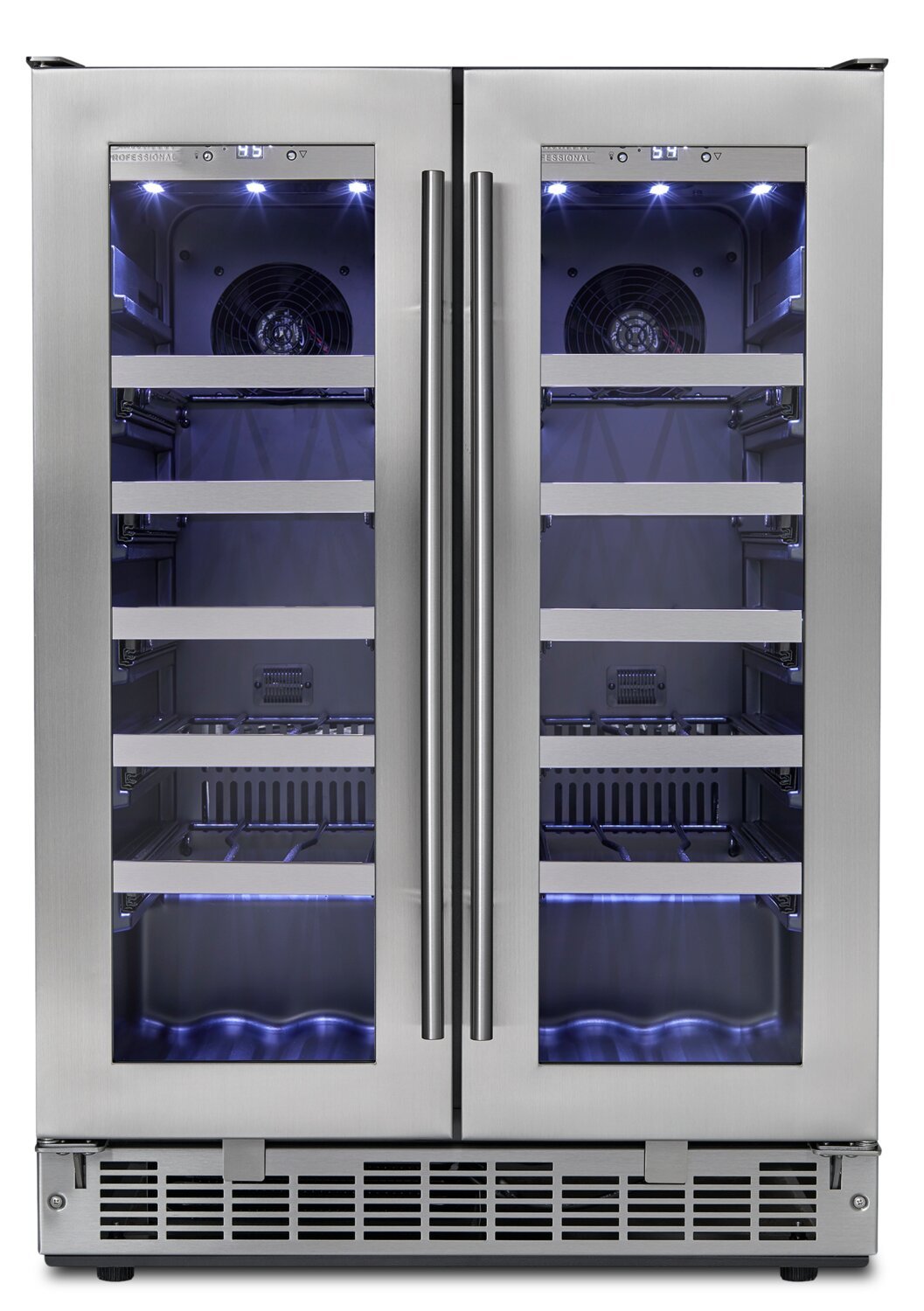 Silhouette Napa 23.9 4.7 Cu. Ft. French-Door Wine Cooler - Stainless - DWC047D1BSSPR | Refroidisseur à vin Napa de Silhouette de 4,7 pi³ et de 23,9 po à portes françaises - acier inoxydable…
