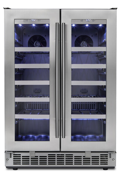 Silhouette Napa 23.9 4.7 Cu. Ft. French-Door Wine Cooler - Stainless - DWC047D1BSSPR | Refroidisseur à vin Napa de Silhouette de 4,7 pi³ et de 23,9 po à portes françaises - acier inoxydable…