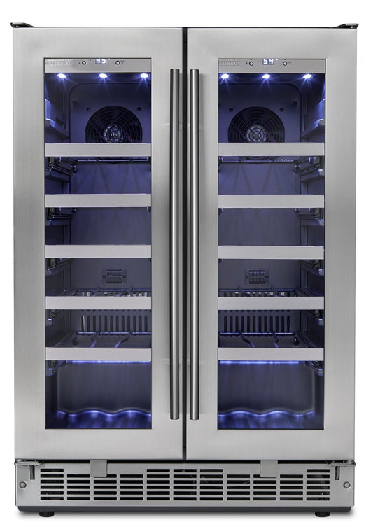 Silhouette Napa 23.9 4.7 Cu. Ft. French-Door Wine Cooler - Stainless - DWC047D1BSSPR | Refroidisseur à vin Napa de Silhouette de 4,7 pi³ et de 23,9 po à portes françaises - acier inoxydable…