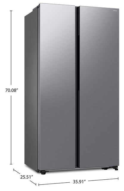 Réfrigérateur Samsung de 20,5 pi3 et 36 po de profondeur comptoir à compartiments juxtaposés avec technologie SpaceMax - RS20DG4000M9AA | Samsung 36 20.5 Cu. Ft. Counter-Depth Side by Side Refrigerator with SpaceMax Technology - RS20DG4000M9AA