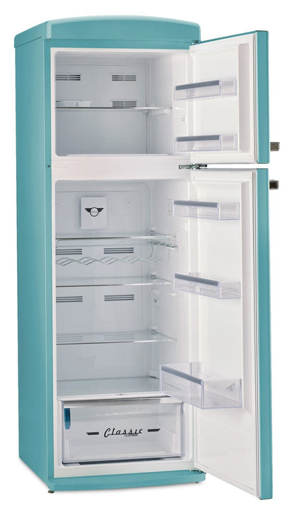 Unique Classic Retro 24 11 Cu Ft. Top Freezer Refrigerator – Ocean Mist Turquoise - UNQ-310L T TM | Réfrigérateur Classic Rétro d’Unique de 24 po et de 11 pi3 à congélateur supérieur - turquoise brume marine - UNQ-310L T TM